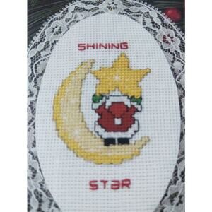 Designs for the Needle Santa Moon & Star Lace Ornament Counted Cross Stitch Kit